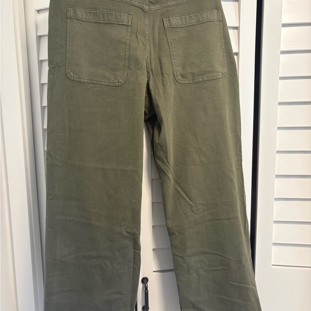 Madewell Emmett Wide-Leg Pants in Olive - Picture 2 of 5